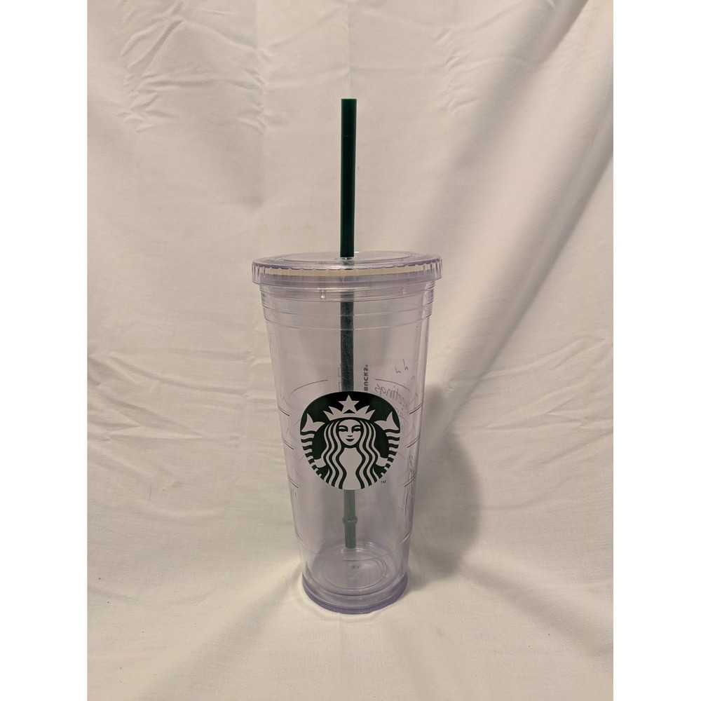Starbucks Clear Acrylic Double Wall 20 oz Cold Cup  Greetings From Sunny Florida